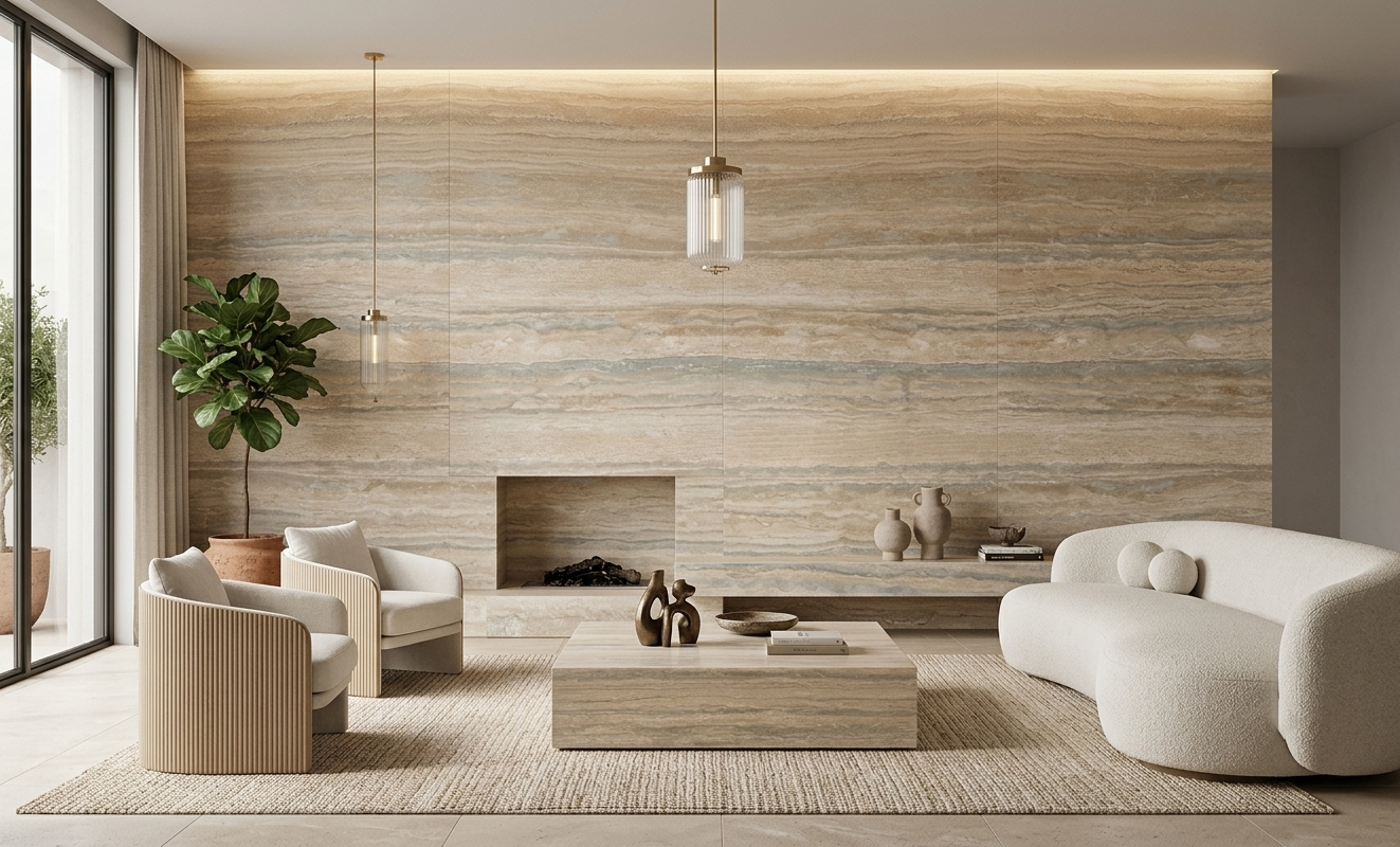 Silver Travertine Living