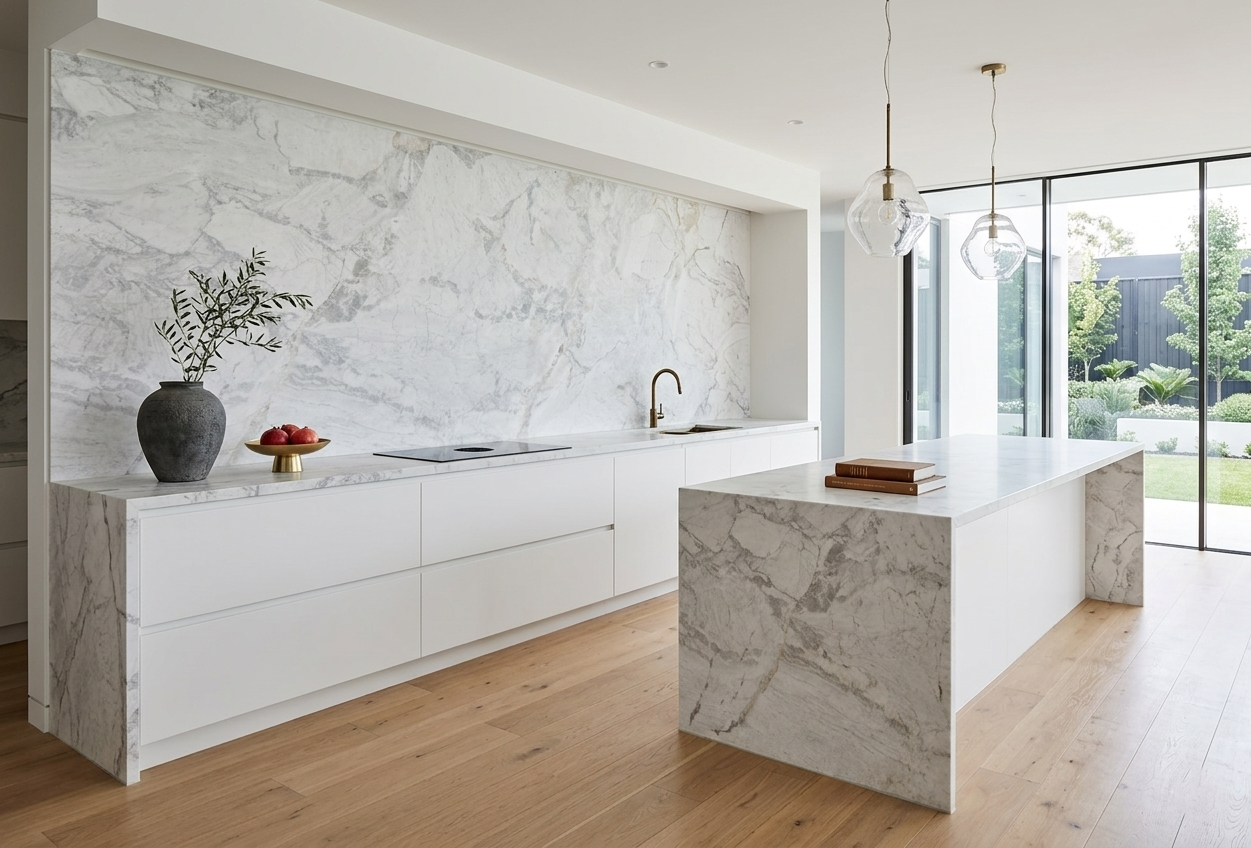 Michealangelo Prime White Kitchen