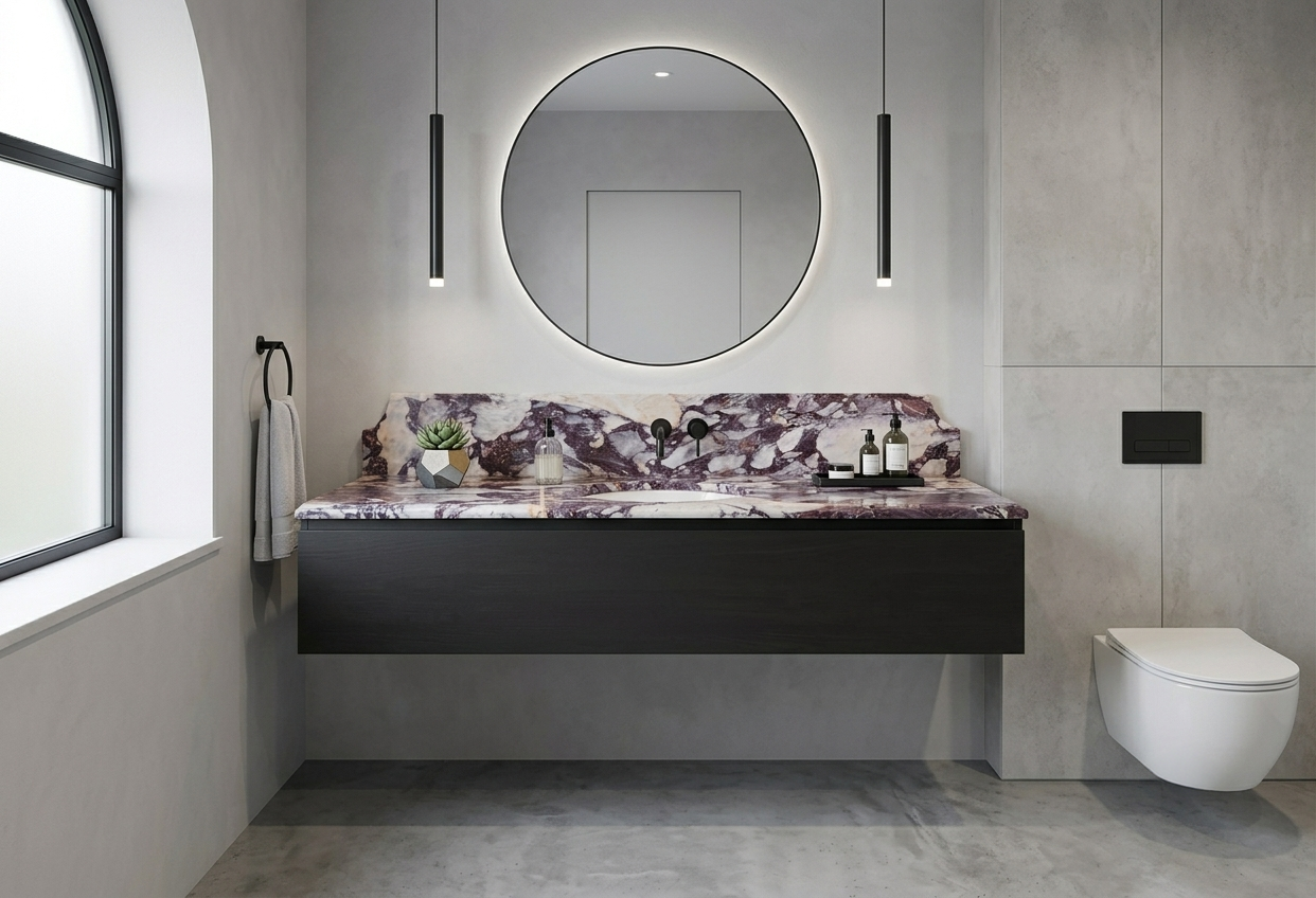 Arabescato Viola Bathroom