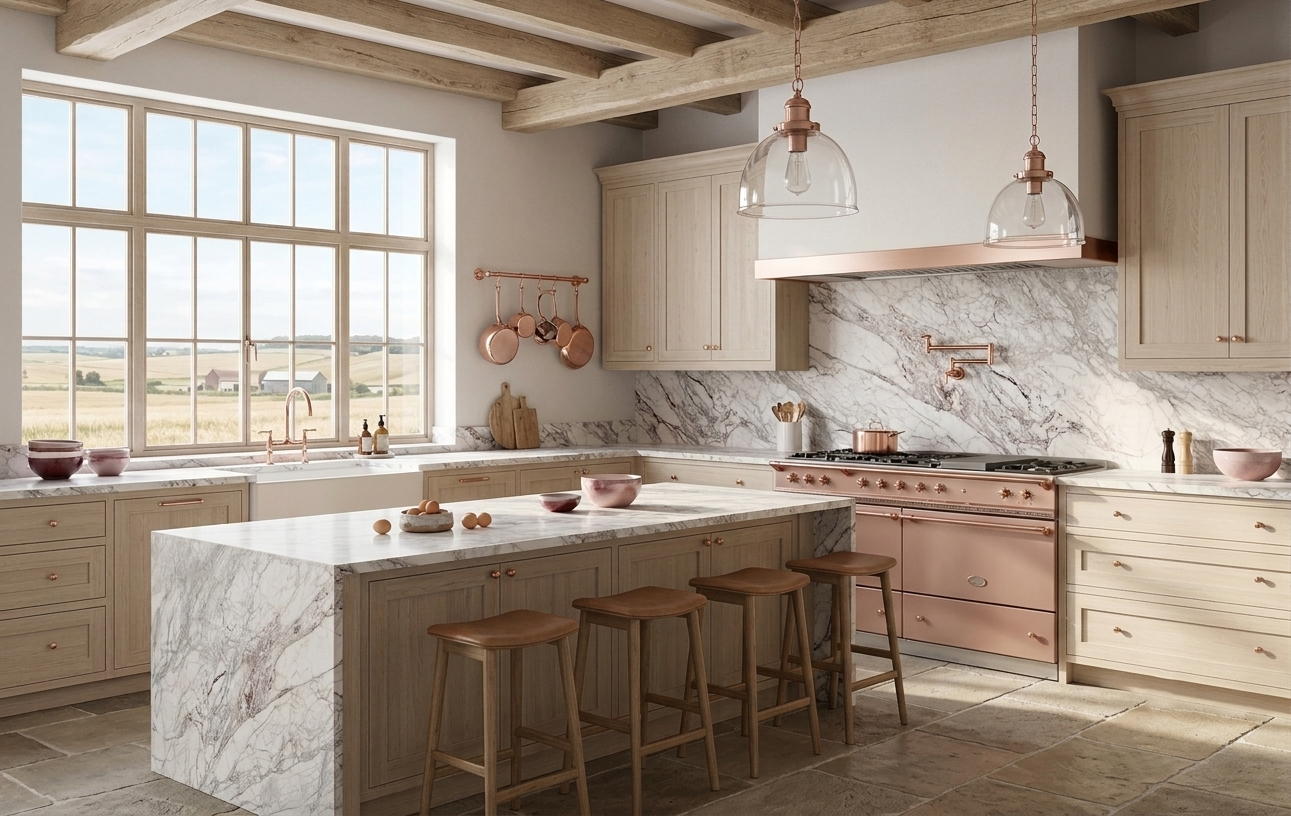 Calacatta Vagli Pink Kitchen