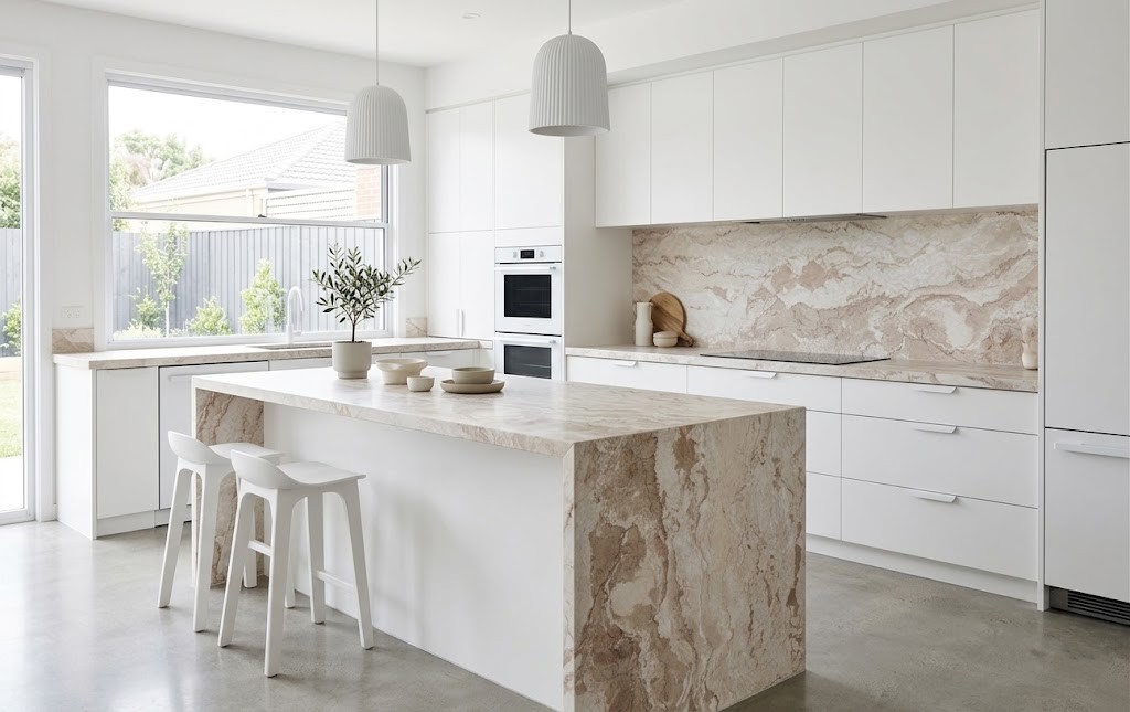 Austral Dream Pink Dolomite – Kitchen Render